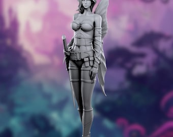 Fairy Rogue Assassin Miniature: Feywild Pixie with Sword - 3Darts