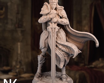 Female Knight Resin Model Kit | Holy Crusader Display Figure by Nerikson