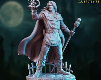 High Elf Sorcerer Mini | Long Haired Human Wizard Casting Spell | By Primal Collectibles