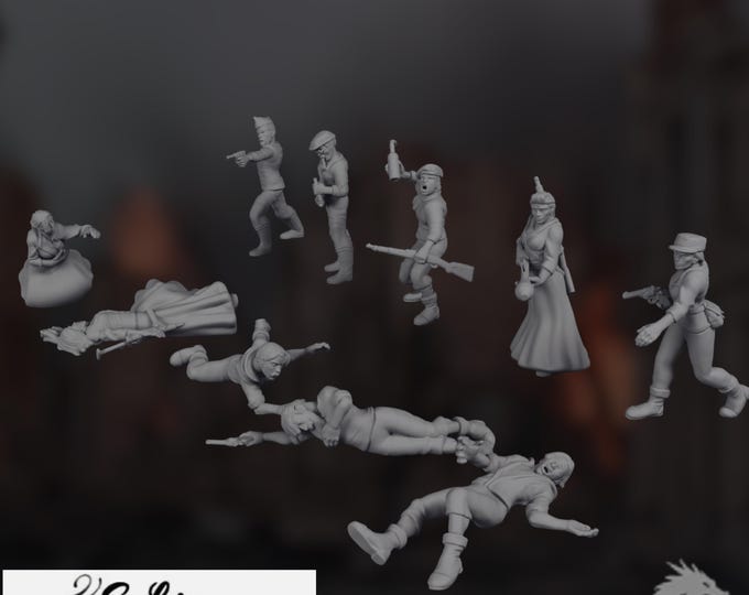 WWII Partisan Resistance Miniatures | Civilian Fighters & Saboteurs | By Eskice Miniatures