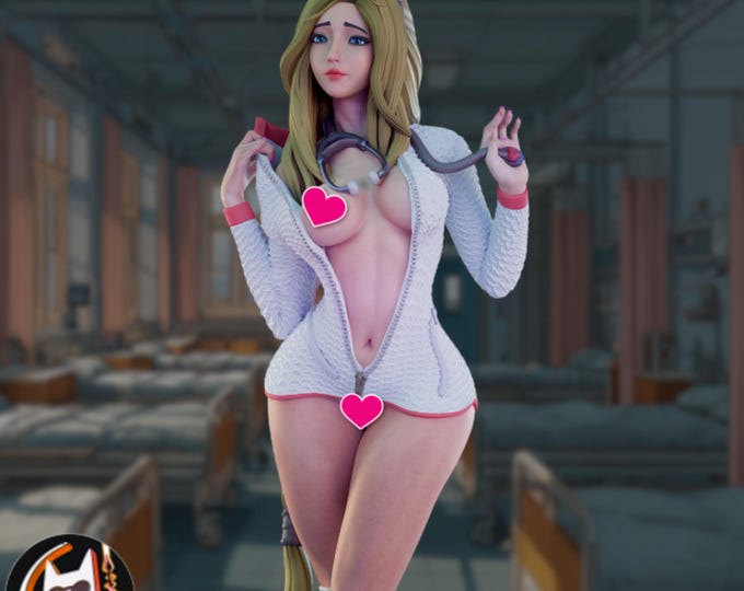 Naughty Nurse Resin Model | NSFW Sexy Nurse Statue with Uniform & Heels | By Chagarin