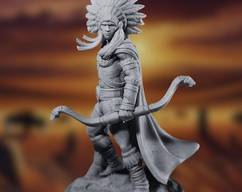 Native American Miniature | Historical Tribal Warrior for Tabletop Games | by TPK Labs