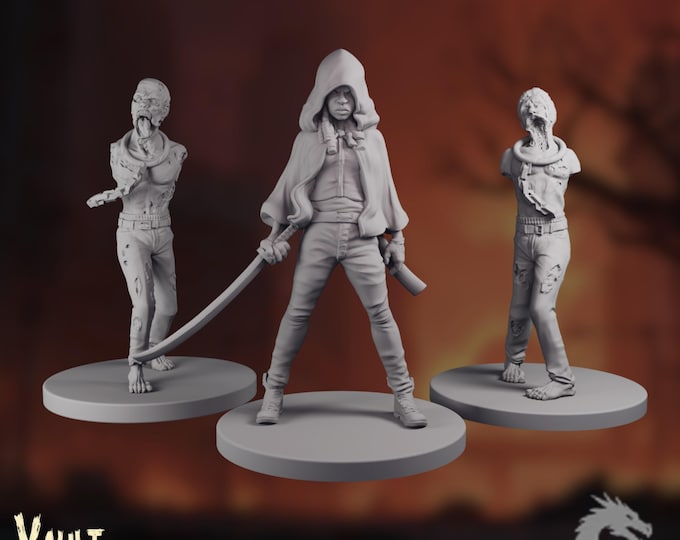 Hooded Samurai Warrior Mini | Zombie Apocalypse Survivor Miniature | By VaultZ