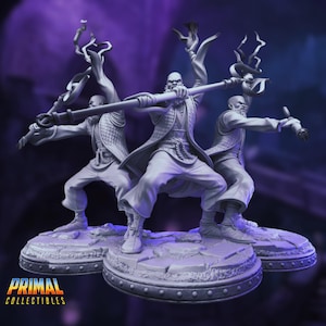 Bladesinger Wizard Miniature |  Martial Wizard with Arcane Staff Mini | By Primal Collectibles