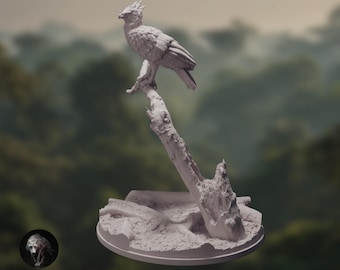 Harpy Eagle Sculpture | Paintable Wildlife Sculpture | Bird of Prey Display | By Animal Den Miniatures