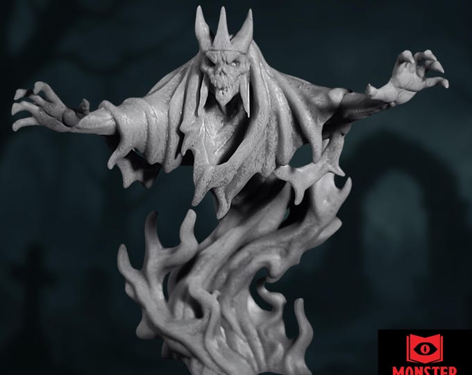 Haunted Wraith Mini | Spectral Floating Undead Spirit for Fantasy RPGs | By Monster Atlas