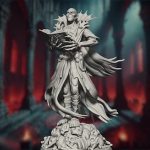 Undead Overlord Miniature | Necromancer King Fantasy TTRPG Boss Figure | By Monster Atlas