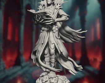 Undead Overlord Miniature | Necromancer King Fantasy TTRPG Boss Figure | By Monster Atlas
