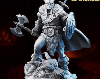 Barbarian Warrior Resin Miniature Kit | 13" Fantasy Display Figure