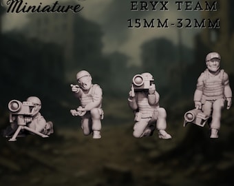 French ERYX Anti-Tank Team Miniatures | Modern Infantry Set | 15mm 20mm 28mm 32mm Soldiers | By Eskice Miniatures