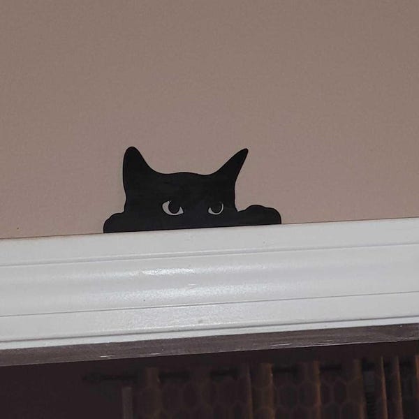 Peeking Black Cat Shelf Decor – Small Halloween PLA Home Accent