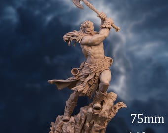 Viking Berserker Resin Model Kit | Norse Barbarian Warrior Figure by Nerikson