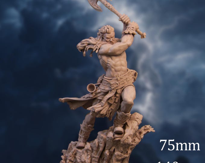 Norse-Inspired Barbarian Resin Model Kit | Muscular Viking Berserker Resin Figure | 75mm or 140mm | By Nerikson