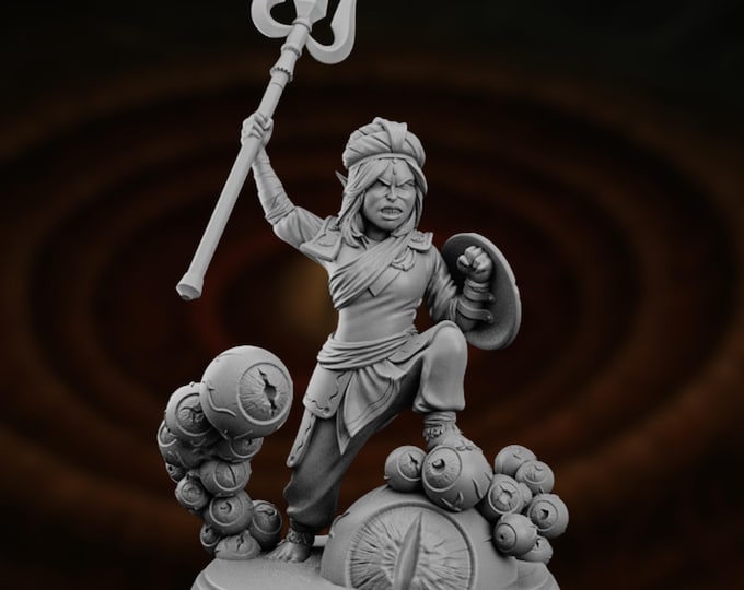 Female Halfling Fighter Mini | Halfling Gloomstalker or Pirate Miniature for Tabletop Games | By TPK Labs
