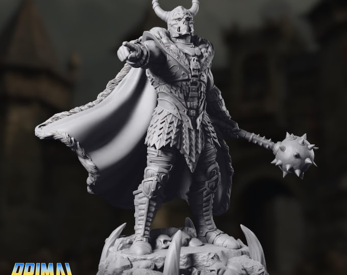 Dark Knight Villain with Spiked Flail | Evil Commander or Blackguard NPC | 32–75mm | By Primal Collectibles