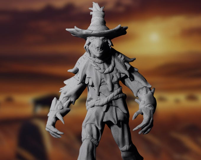 Animated Scarecrow Mini | Cursed Harvest Guardian Miniature for TTRPG Combat | By Monster Atlas
