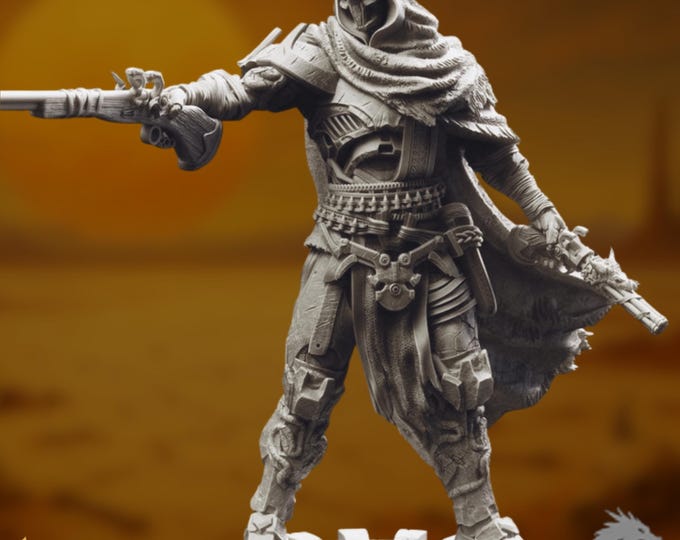 Warforged Gunslinger Mini | Clockwork Marksman Miniature | By DM Stash