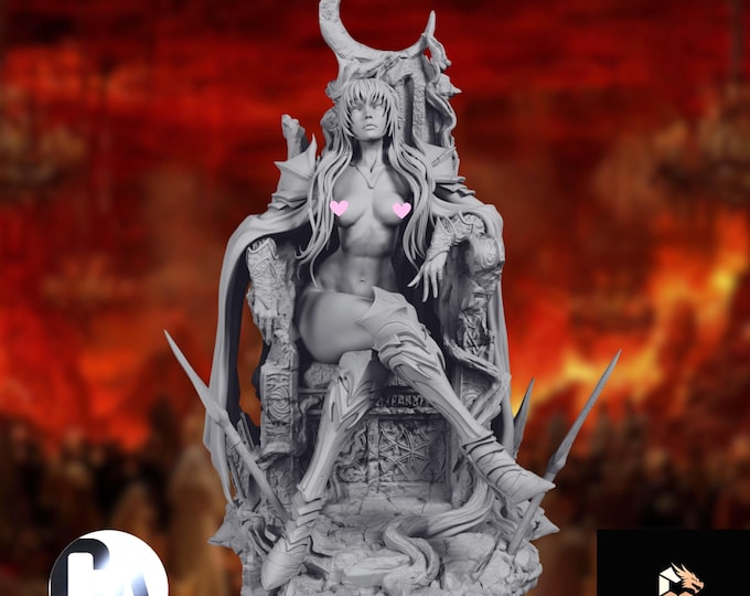 Demon Queen Model Kit | Underworld Ruler Display Model | Dark Throne Succubus | CA3D