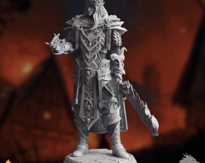 Paladin Prince Mini | Oath of the Crown | Flameblade Knight | By DM Stash