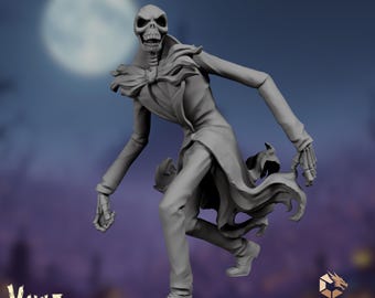 Pumpkin King Mini | Skeleton Lord Miniature | Gothic Holiday Monarch for Halloween Dioramas | By VaultZ