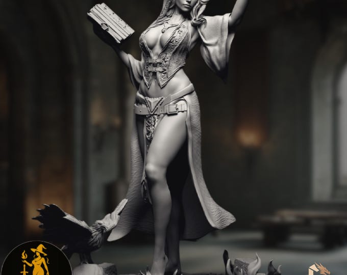 NSFW Warlock Model Kit | Female Sorcerer Display Model | Severina Pinup | DartArt3D