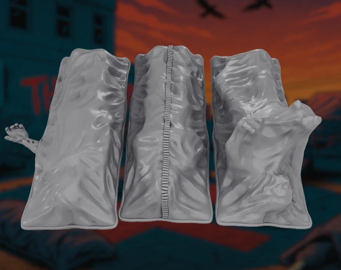 Body Bag Terrain Prop Set | Zombie Corpse Bags for Post-Apocalyptic RPGs | By Vaultz