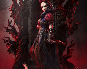 Dark Fairy Tale Queen Paintable Model | Twisted Mirror Resin Diorama | 75mm & 140mm Model Kit by Nerikson