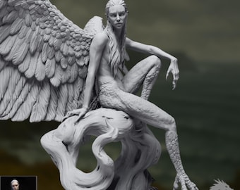 Winged Harpy Model Kit | Mythic Creature Display Figure | Fantasy Art Model | By Morana Studios