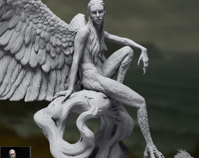 Winged Harpy Model Kit | Mythic Creature Display Figure | Fantasy Art Model | By Morana Studios
