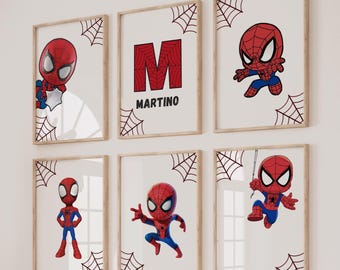 Spider-Man Prints Set, Personalized Superhero Room Decor (Digital Download)
