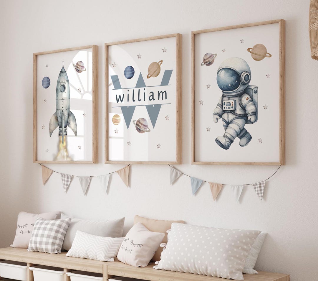 Space Nursery Prints, Outer Space Printable Wall Art Set of 3 for ...