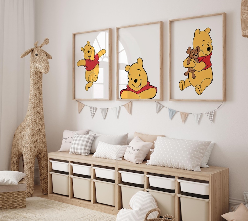 Winnie the Pooh Nursery Prints, Classic Kids Wall Art (digital Download ...