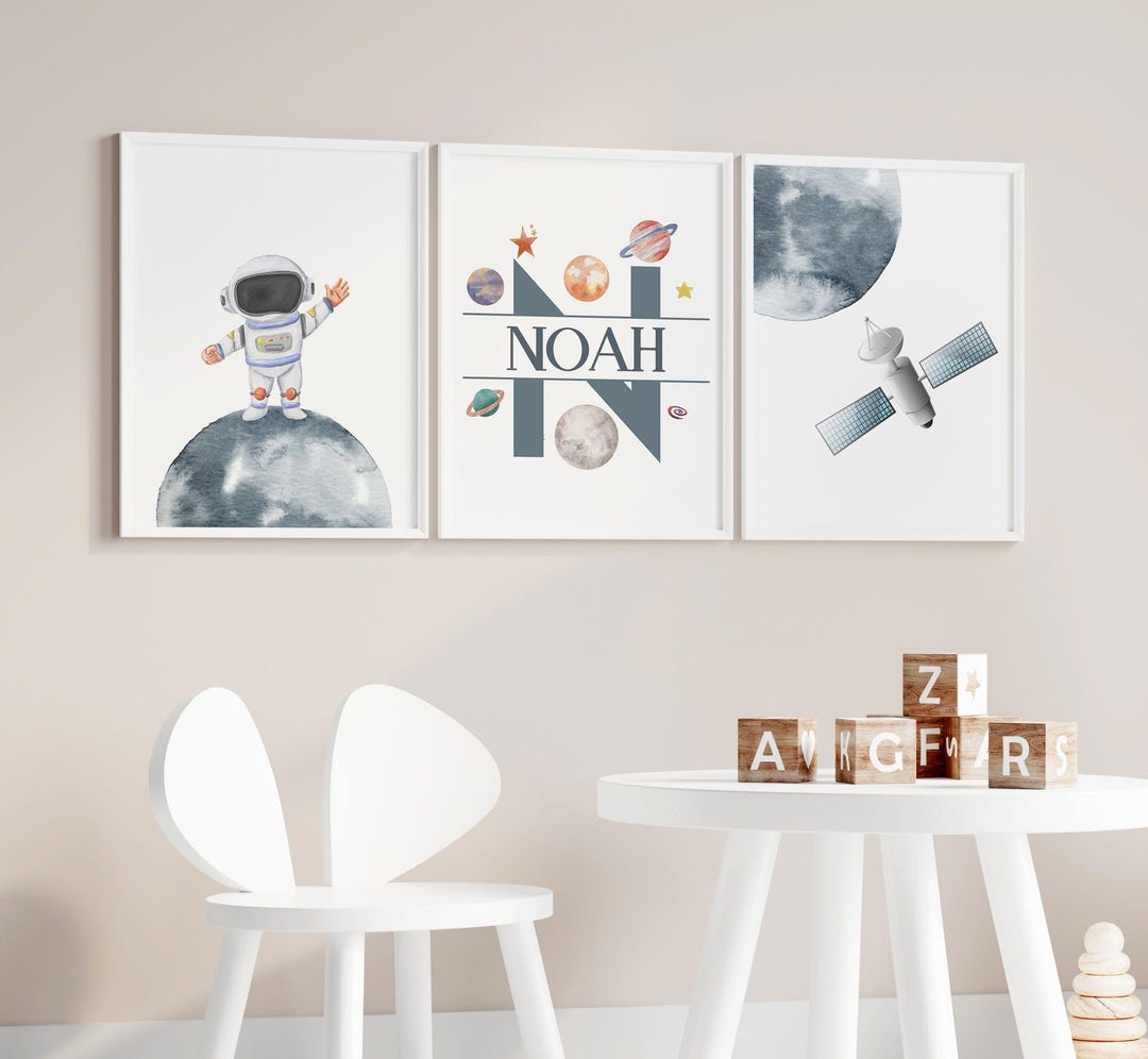 Space Nursery Prints, Outer Space Printable Wall Art Set of 3 for ...