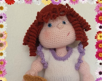 Amigurumi Matilda Dolly - Crochet PATTERN for bunny and wig with knitted clothes