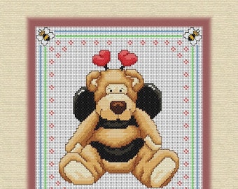 Bumble Bear - Cross Stitch Design