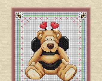 Bumble Bear - Cross Stitch Design
