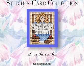 Cross Stitch Pattern - Stitch-A-Card Collection - Save The Earth