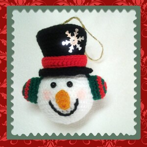 Crochet Snowman Tree Ornament Pattern
