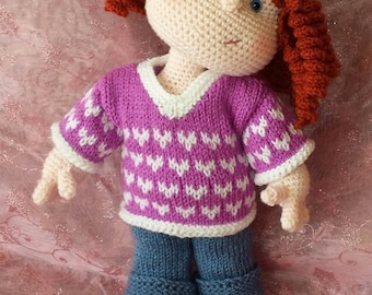 Matilda Doll - PATTERN for knitted clothes and crochet wig