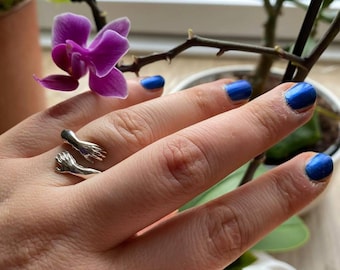 Umarmungsring Mutter Tochter Ring Handring 925 Sterling Silber Ring Personalisierte Liebe Umarmung Ring Handring