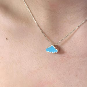Small Cloud Pendant Necklace in Sterling Silver, Cloud Necklace, Tiny Could Necklace, Silver Cloud Necklace