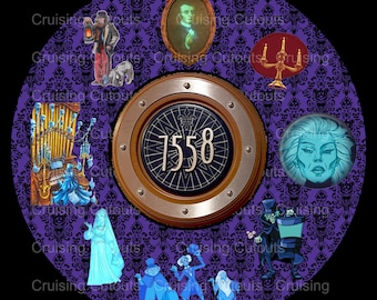 Are you a Haunted Mansion fan?  This magnet is designed to fit around the stateroom number on your Disney cruise!