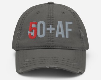 50+AF -- Embroidered Distressed Hat