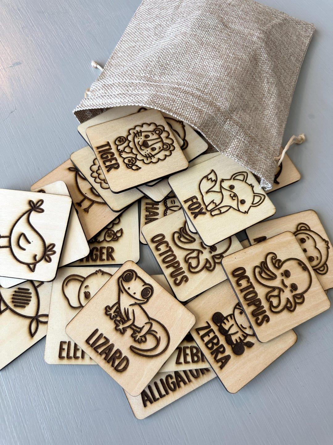 Wooden Animal Matching Game – Montessori-inspired Educational Toy for ...