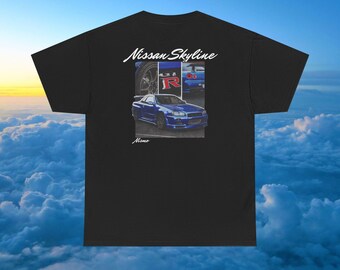 Nissan Skyline GTR34 Tee: Vintage JDM Car Graphic