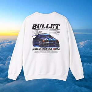 Fast and Furious, Fast and Furious Shirt, Nissan Gtr R34 Skyline, For Paul Walker, Paul Walker Shirt, Vintage Car Sweatshirt, Car sweatshirt White