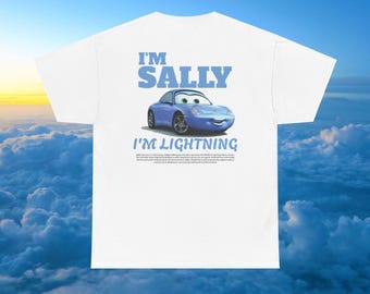 Camiseta de la película Cars de Sally, Sally, Rayo Mcqueen, Rayo Mcqueen Kachow, Película Cars, Camiseta de coche antiguo, Camiseta de dibujos animados de Cars, Rayo Mcqueen