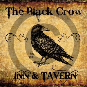Black Crow, Label, Wall Art, Printable, Junk Journal Supplies, Scrapbooking, Mixed Media, Paper Ephemera, Art, Hang Tag
