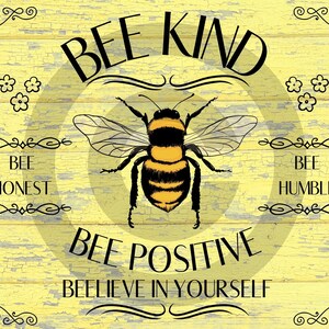 Bee Kind Label, Wall Art, Printable, Junk Journal Supplies, Scrapbooking, Mixed Media, Ephemera, Hang Tag, PDF File