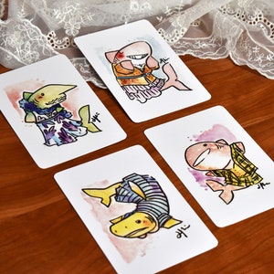 Cute Shark Postcard Set, 4x6 Watercolor Shark Prints